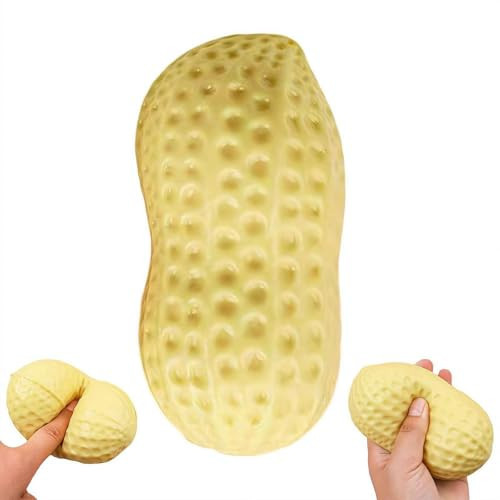 Peanut Squishies Toys,Peanut Squishies Slow Rising Stress Relief Toy,Squeeze Dough Ball Stress Relief HandToys,TabaSquishies for Easter Gifts,Cute Anxiety Relief Toys, for Adults (Yellow-1pcs) | Amazon (US)