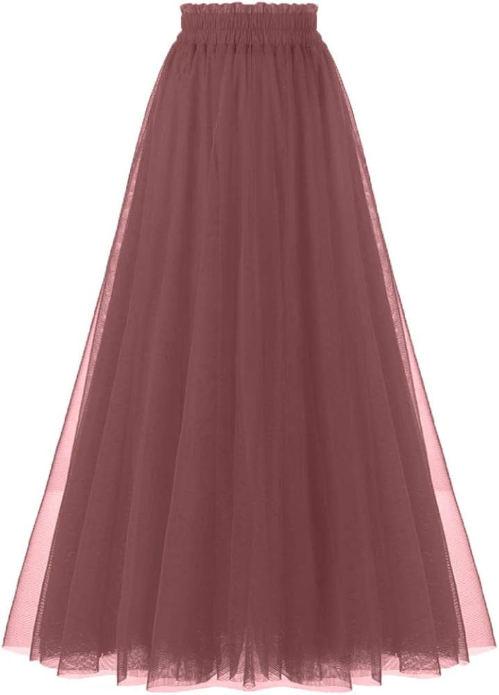 OBBUE Women's A Line Tulle Party Evening Tutu Skirts Tea Length | Amazon (US)