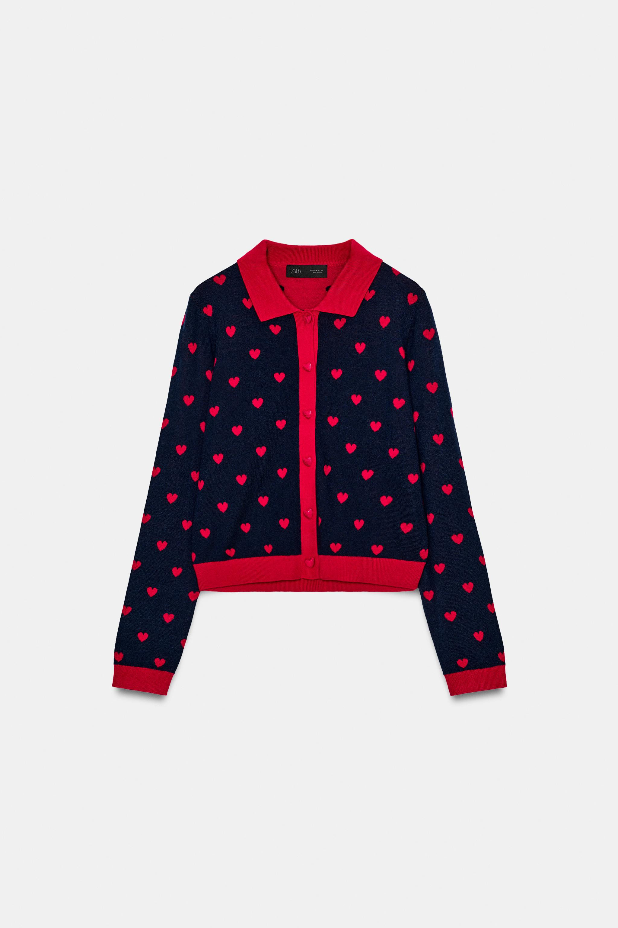HEART JACQUARD CARDIGAN | Zara Canada