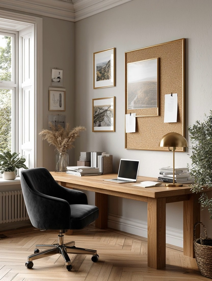 The modern home office needs less storage—and more space to think.

Our lives have become increasingly digital, which means most of us no longer need a desk filled with bulky drawers. Start instead with a simple natural wood desk that grounds the room while keeping the workspace visually clean and low maintenance.

Then make it comfortable and personal: a beautiful velvet office chair, a modern table lamp, a few gold-framed photographs and a large framed cork board for the ideas, reminders and inspiration you actually want in front of you.

It’s functional, but it still belongs with the rest of your home decor.

A home office should support how you work now—not how offices were designed decades ago.

Explore our edit to create your own modern workspace.

#homeoffice #officeinspiration #modernoffice #workspacedesign 

 #LTKHome