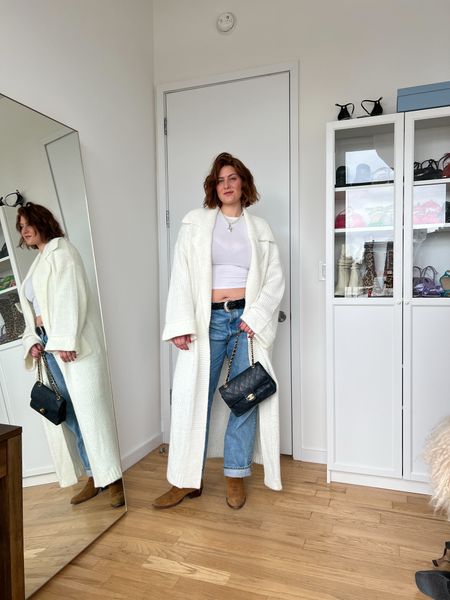 Styling a white tee for Spring day 6! 
Elevated casual look with this long cardigan and light denim 

Spring fashion, spring outfit, midsize fashion, curvy girl fashion, outfit inspiration, style inspiration 

#LTKSpringSale #LTKitbag #LTKmidsize