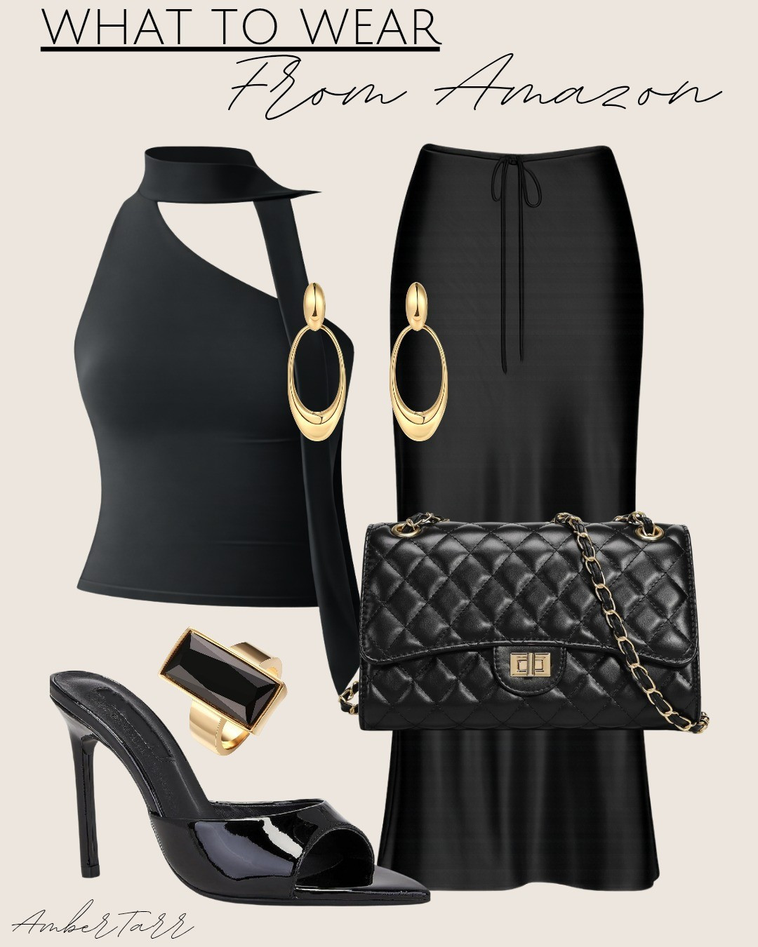 Sleek, minimal, and made for a chic night out.This monochrome moment is all about clean lines and subtle statement details—an asymmetrical top paired with a satin midi skirt for an effortlessly elevated silhouette. Just add gold accents and a classic heel for a look that feels timeless, refined, and confidently feminine.Perfect for date night, events, or anytime you want to feel instantly put together.

#LTKootd #LTKOver40 #LTKgrwm