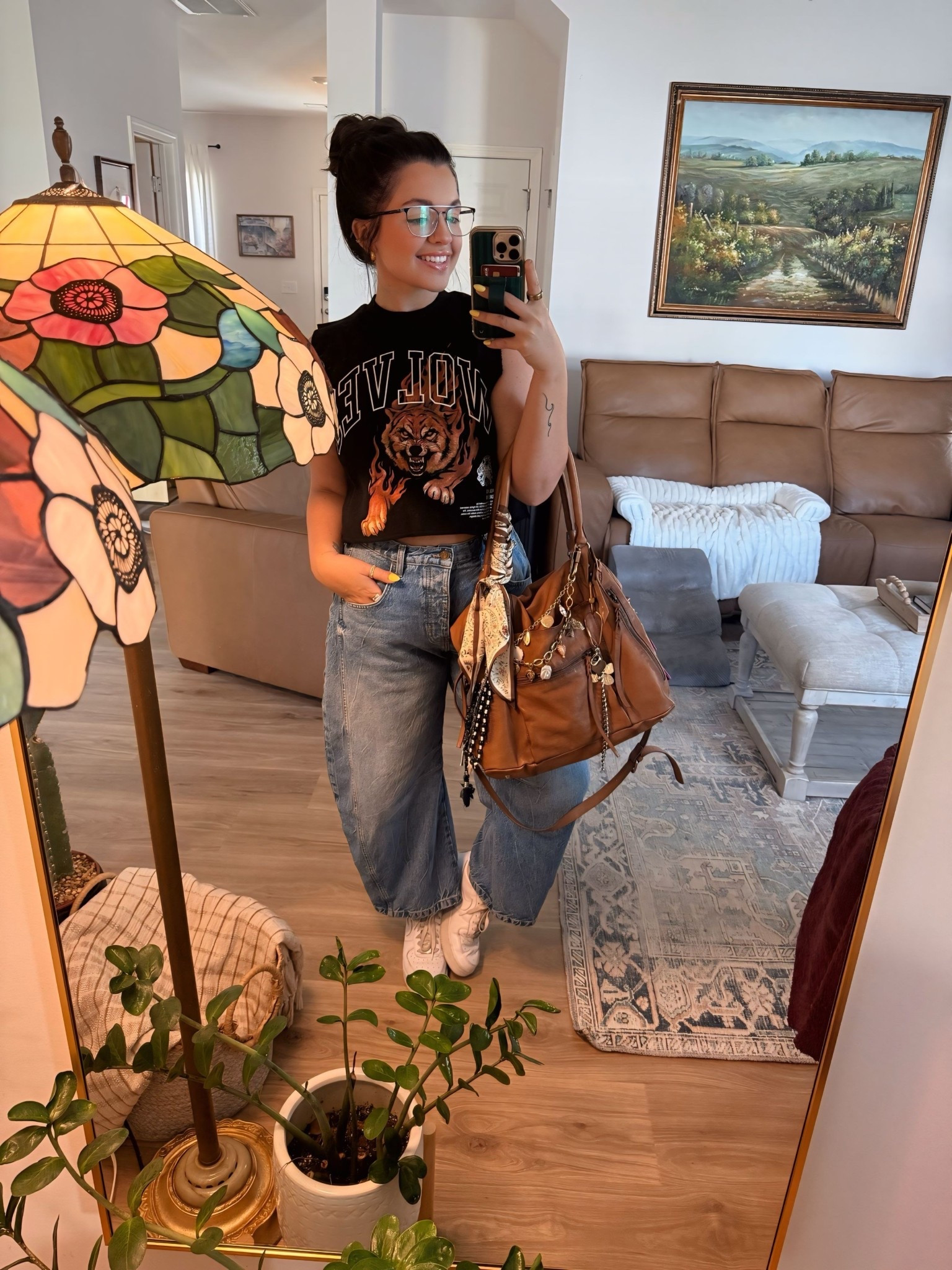 Wearing a size 29 in the barrels, I have a little too much room - 28 would be a better fit. I’m typically a size 6 in jeans! 

Featuring my fave FP bag 🤩 

#LTKootd #LTKBeauty #LTKgrwm