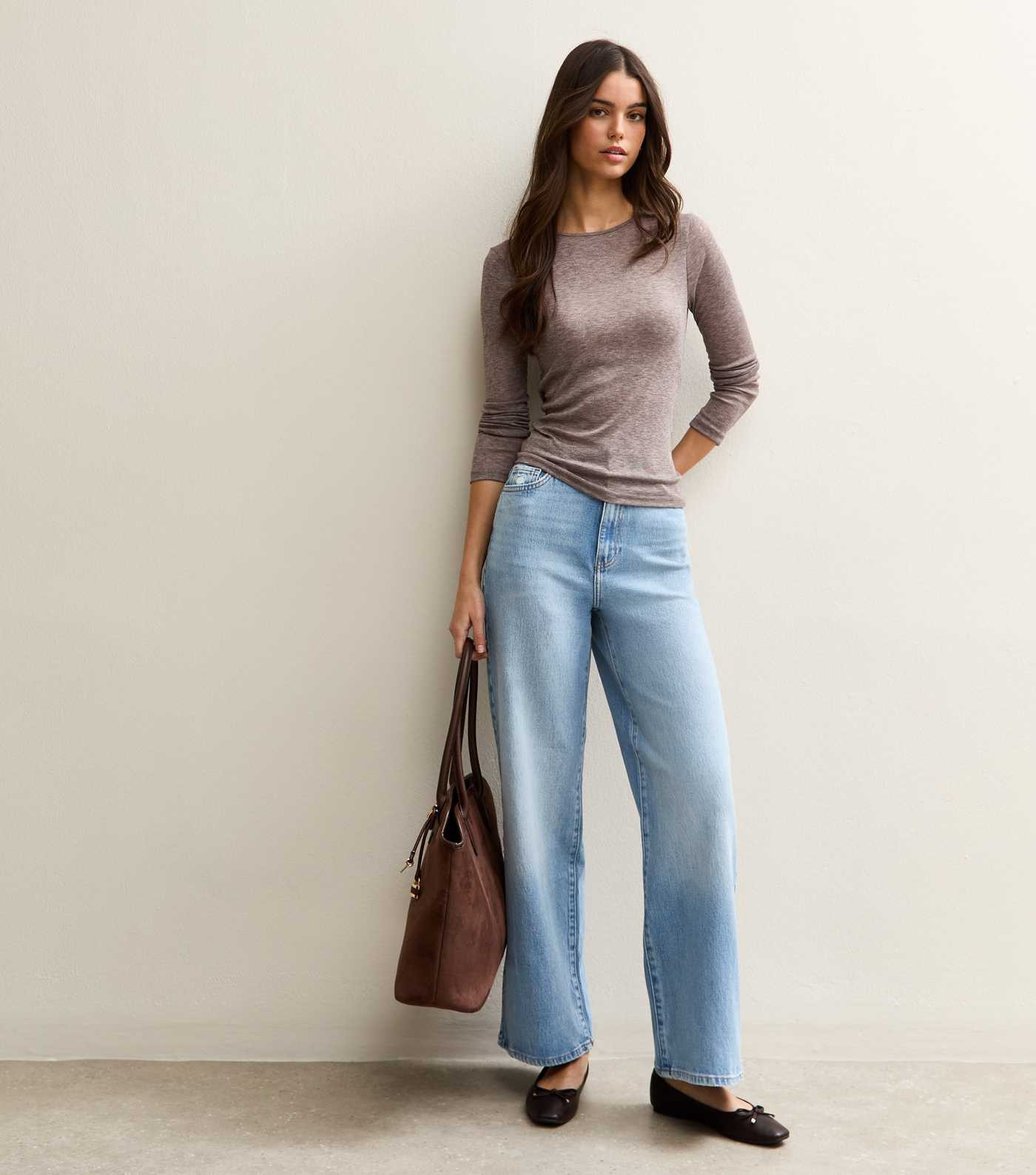 Light Blue Adalae Stretch Denim Wide Leg Jeans | New Look | New Look (UK)