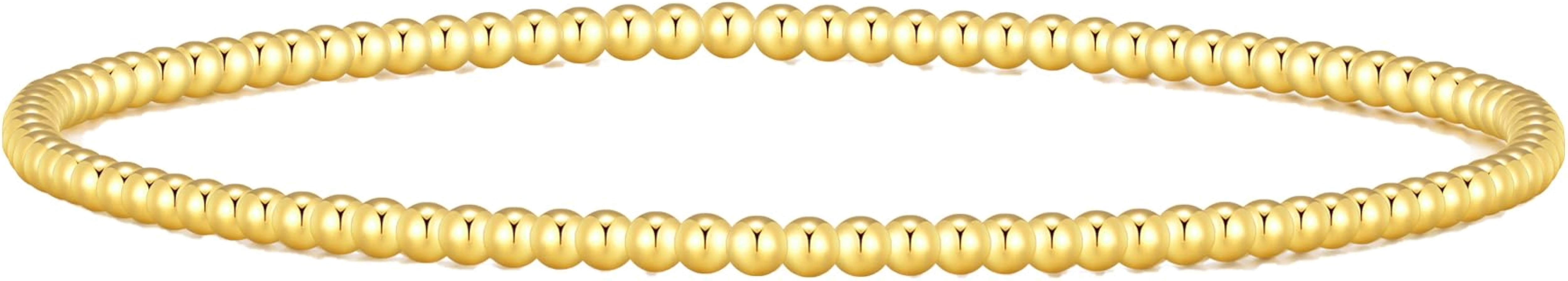 MOROTOLE 5PCS 14K Gold Plated Bracelets Set for Women Men Adjustable Hypoallergenic Stackable Str... | Amazon (US)