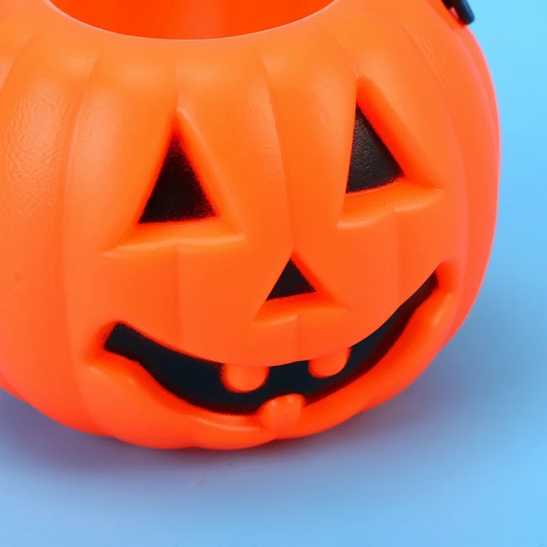 24pcs Halloween Portable Pumpkin Bucket Children Trick or Treat Pumpkin Candy Pail Holder (Orange... | Walmart (US)