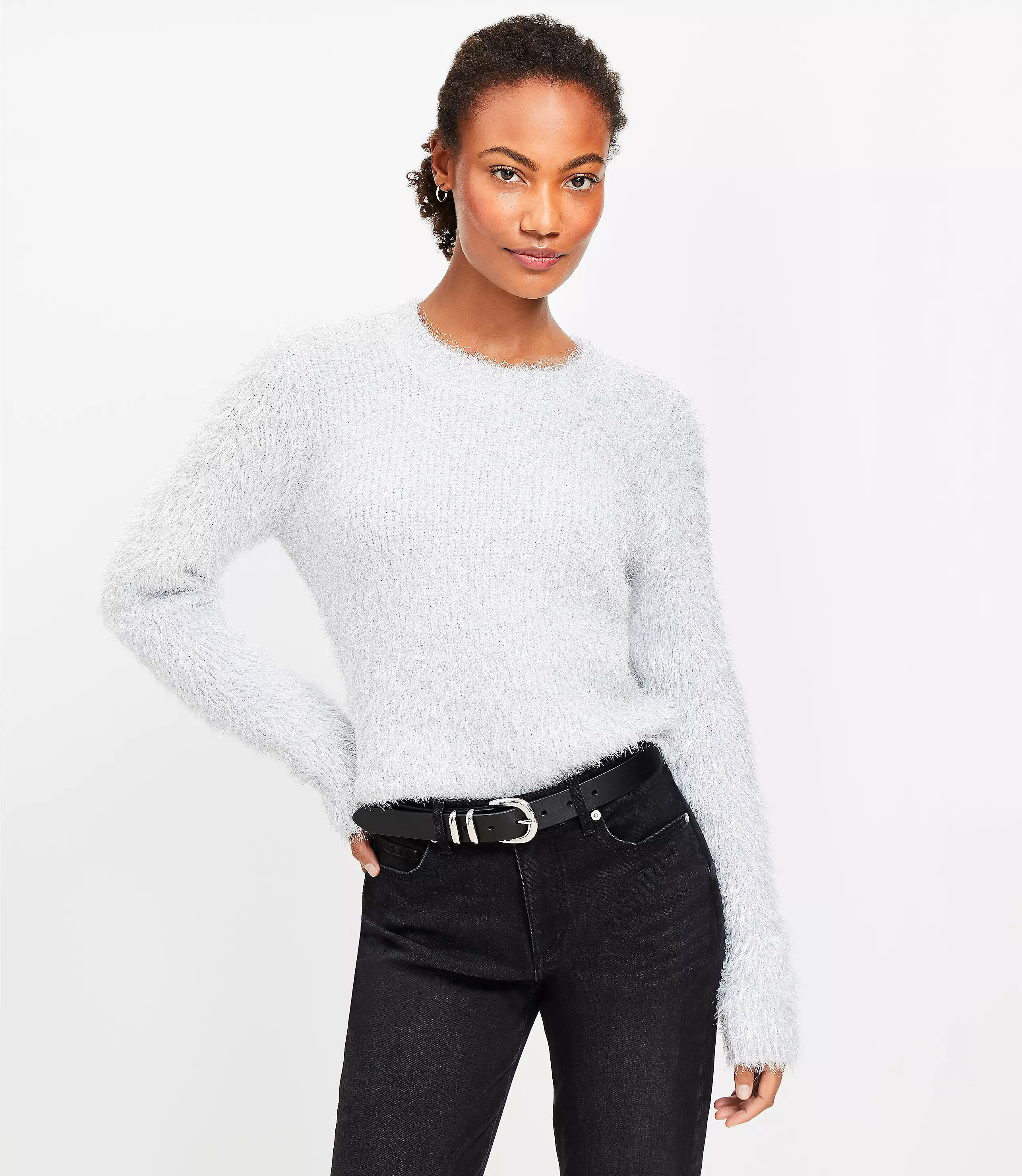 Sparkle Fuzzy Sweater | LOFT