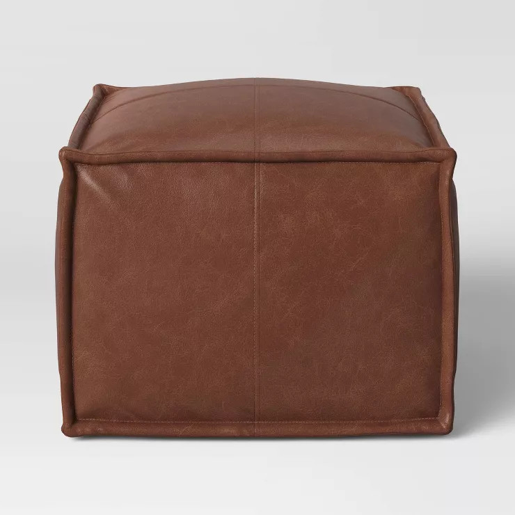 Earl Faux Leather French Seam Ottoman - Project 62™ | Target
