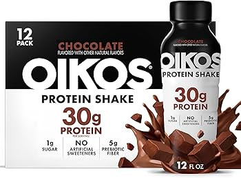 Oikos Protein Shake, Chocolate, 30g High Protein Drinks, Shelf Stable, Ready to Drink, 5g Prebiot... | Amazon (US)