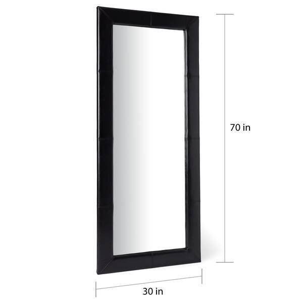 Abbyson Delano Black Leather Floor Mirror | Bed Bath & Beyond