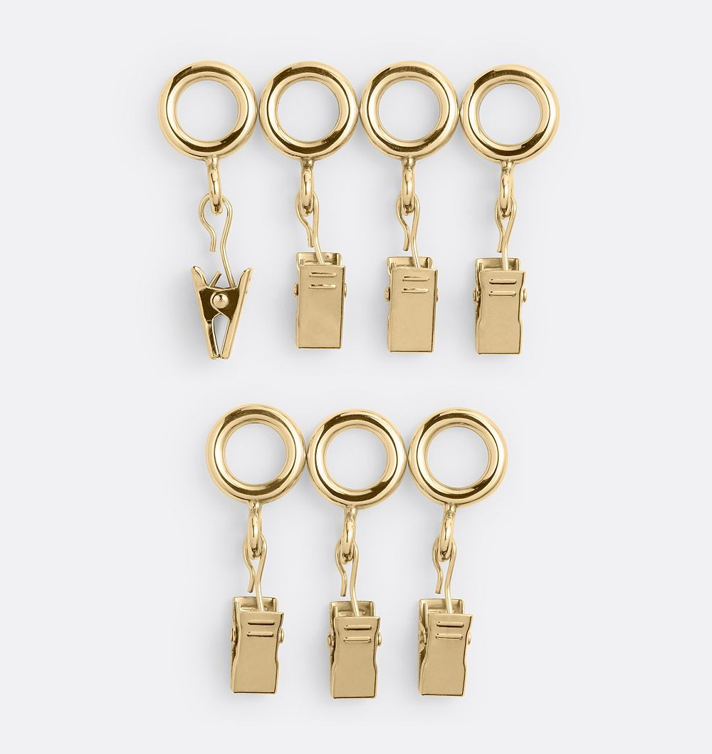 Cafe Drapery Rings Set, Unlacquered Brass | Rejuvenation