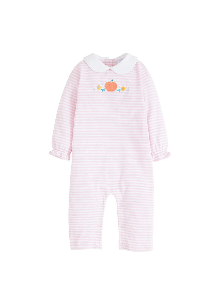 Embroidered Evelyn Romper - Pumpkin | Little English