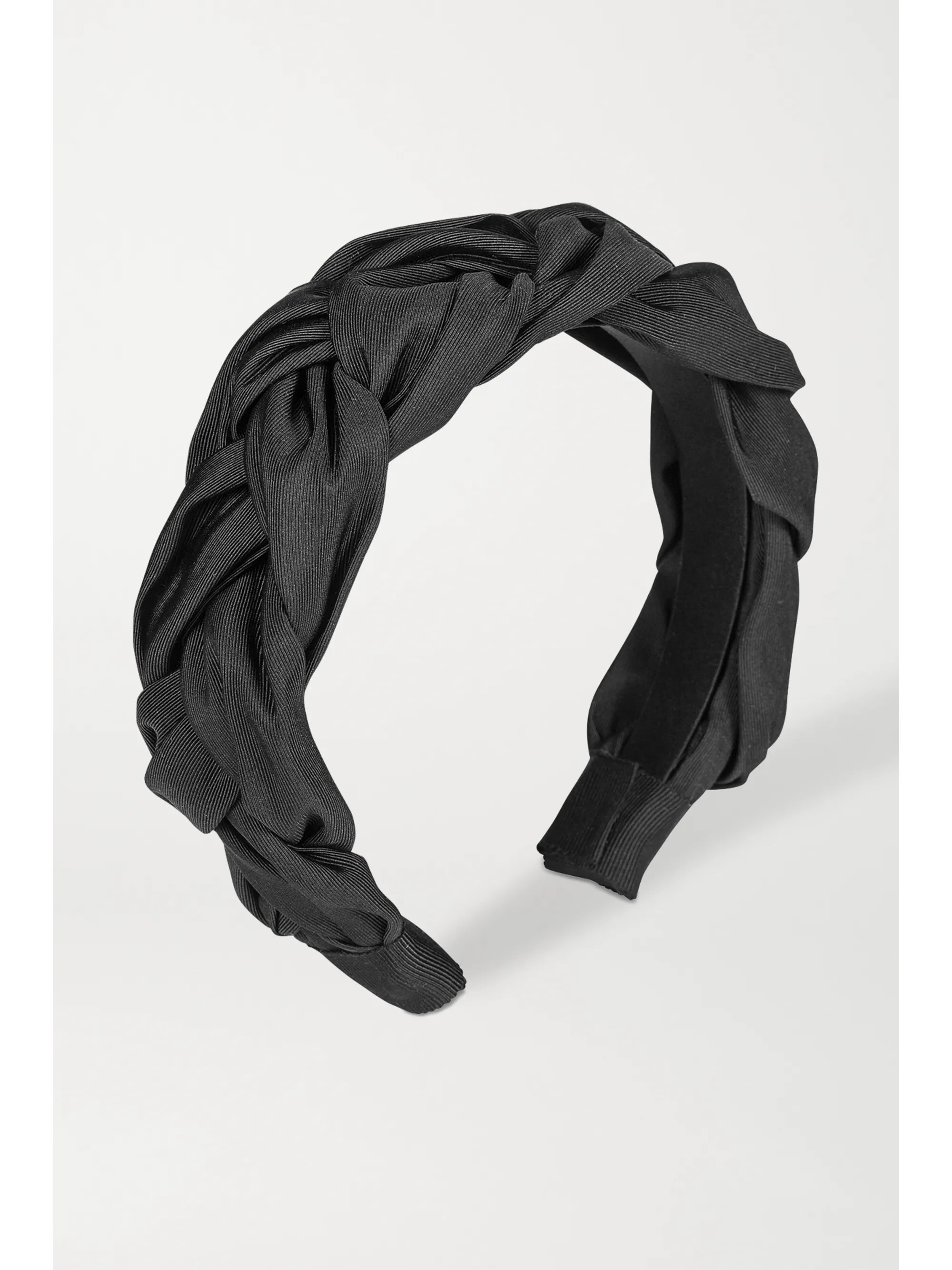 Black Lorelei braided silk-faille headband | Jennifer Behr | NET-A-PORTER | NET-A-PORTER (US)