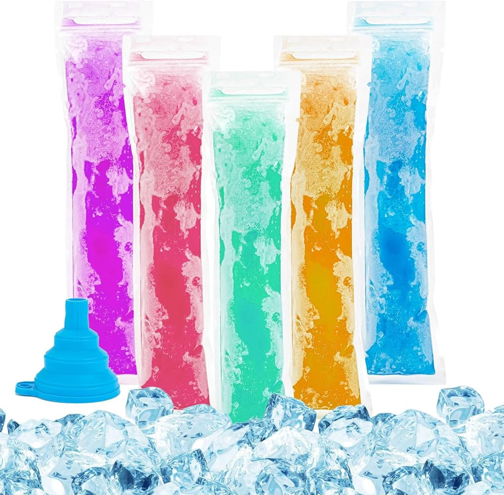 100 Popsicle Bags Sealable BPA-free - 230ml Yogurt Popsicle Tubes Homemade bolsitas para bolis de... | Amazon (US)