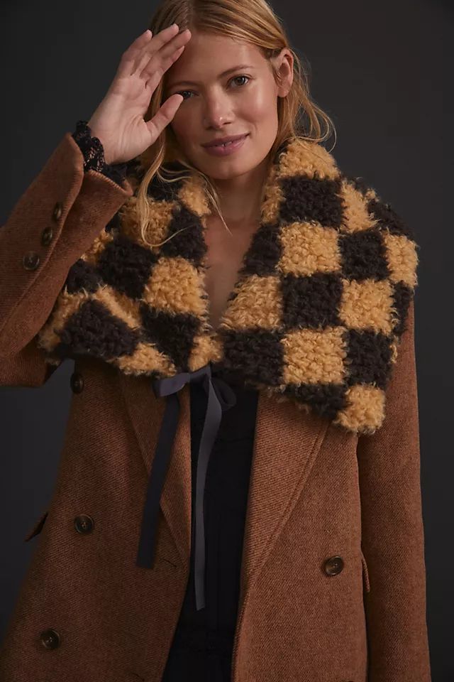 Checkered Sherpa Scarf | Anthropologie (US)