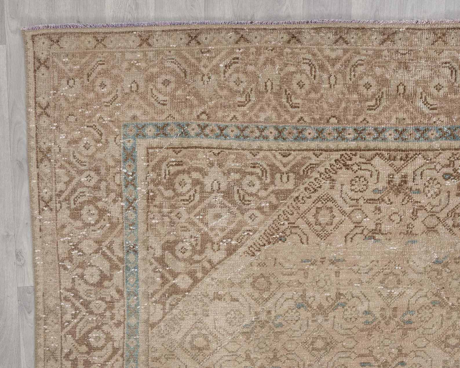 Neutral Beige Turkish Oushak Rug, Vintage Handmade Persian Carpet 7x10 | Etsy (US)