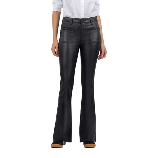 Women's KUT from the Kloth Stella Coated Flare Jeans Black 4 31 | Scheels