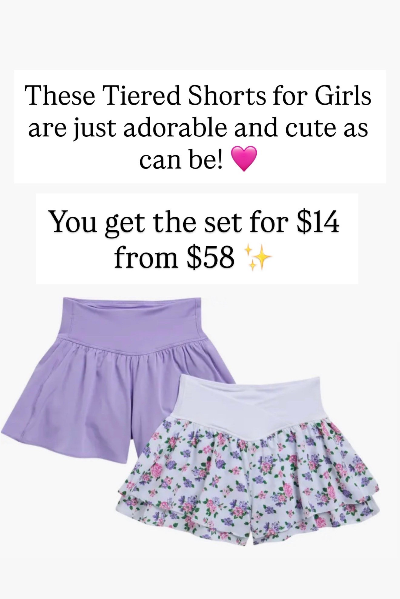 Love these tiered shorts for girls