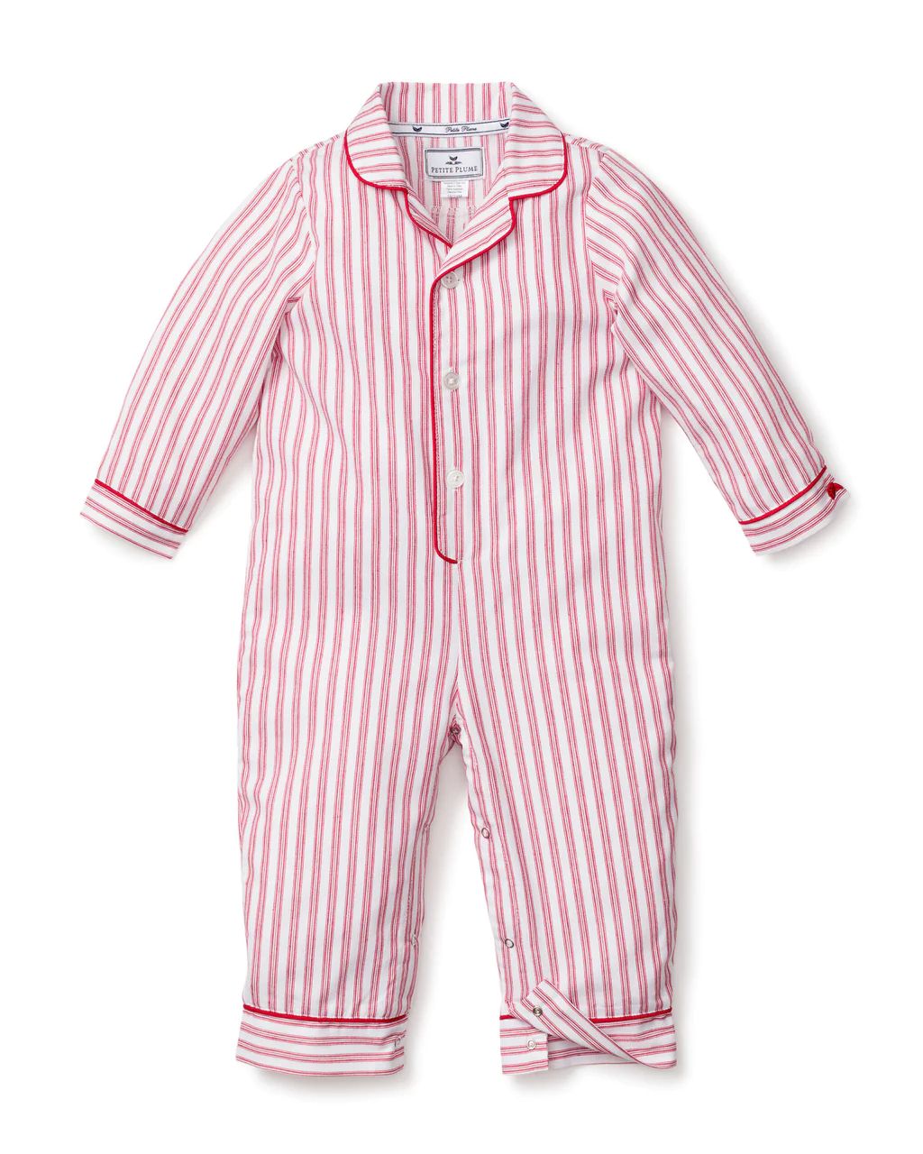 Antique Red Ticking Romper | Petite Plume