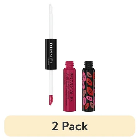 (2 pack) Rimmel London Provocalips Lightweight Gloss 16 Hr Kiss Proof Lipstick, Not Guilty | Walmart (US)