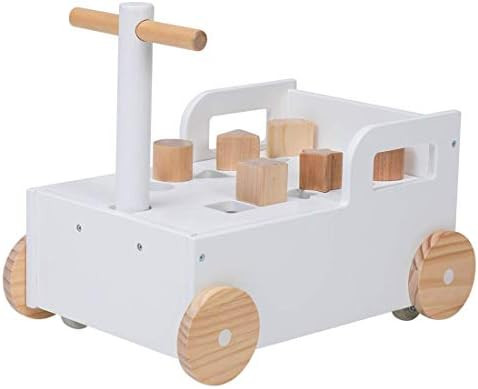 Crown Children 2-in-1 Baby Learning Walker Wooden Strollers with Blocks - Toddler Baby Push Walke... | Amazon (US)