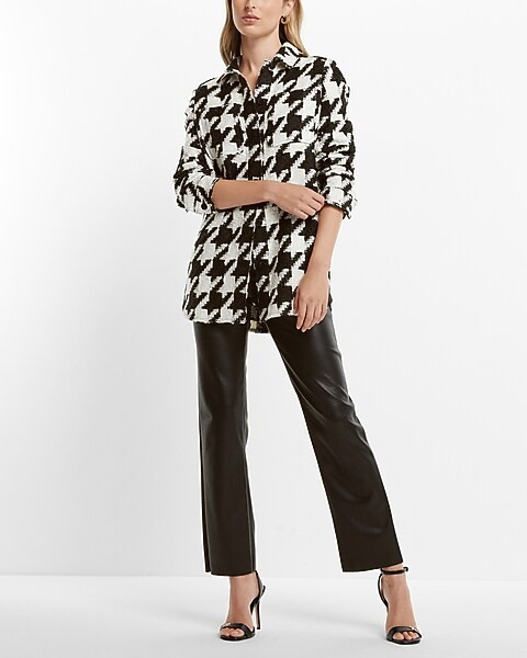 Houndstooth Oversized Shacket | Express