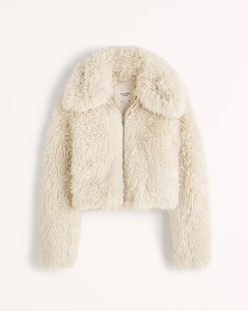 Women's Drama Collar Faux Fur Coat | Women's Coats & Jackets | Abercrombie.com | Abercrombie & Fitch (US)