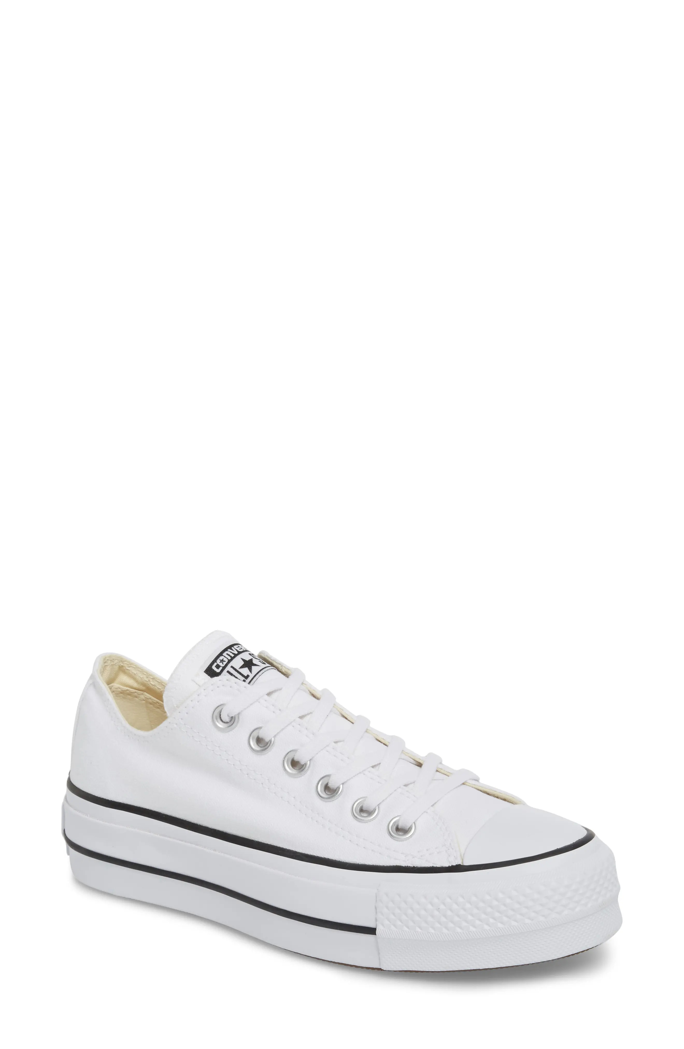 Converse Chuck Taylor(R) All Star(R) Platform Sneaker in White/Black/White at Nordstrom, Size 8.5 | Nordstrom