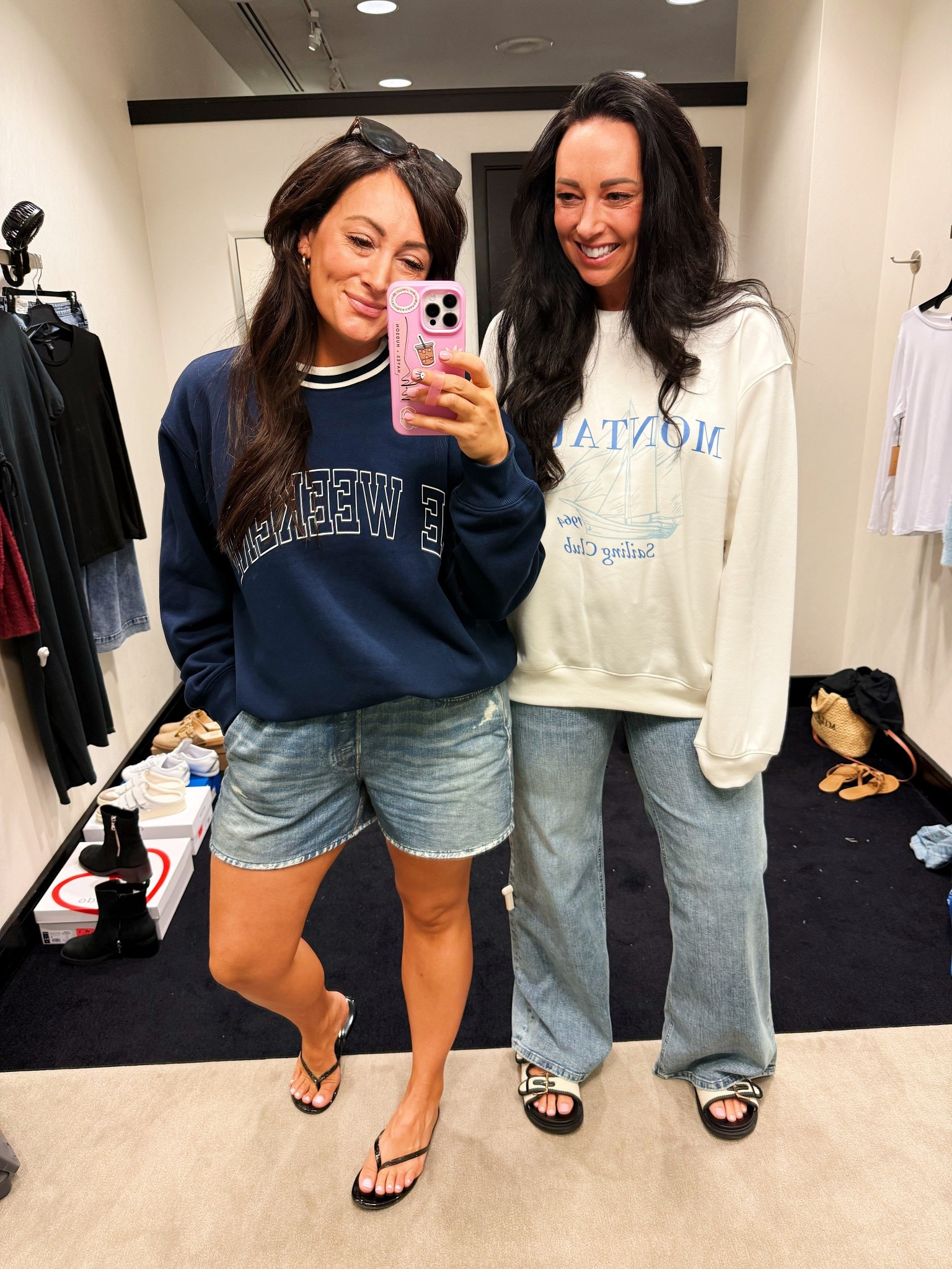 Cute graphic sweatshirts under $30! We are both in larges for an oversized fit 

#LTKSeasonal #LTKFindsUnder50 #LTKStyleTip
