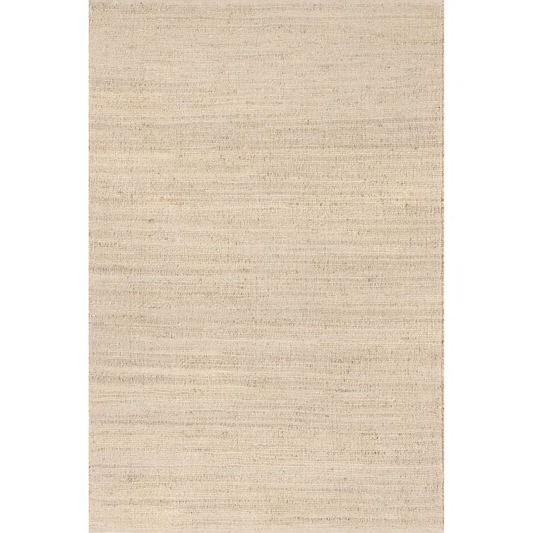 Helton Solid Jute Area Rug for Dining Room Rug Neutral Rug Living Room Rug Kitchen, Natural/Ivory | Wayfair North America