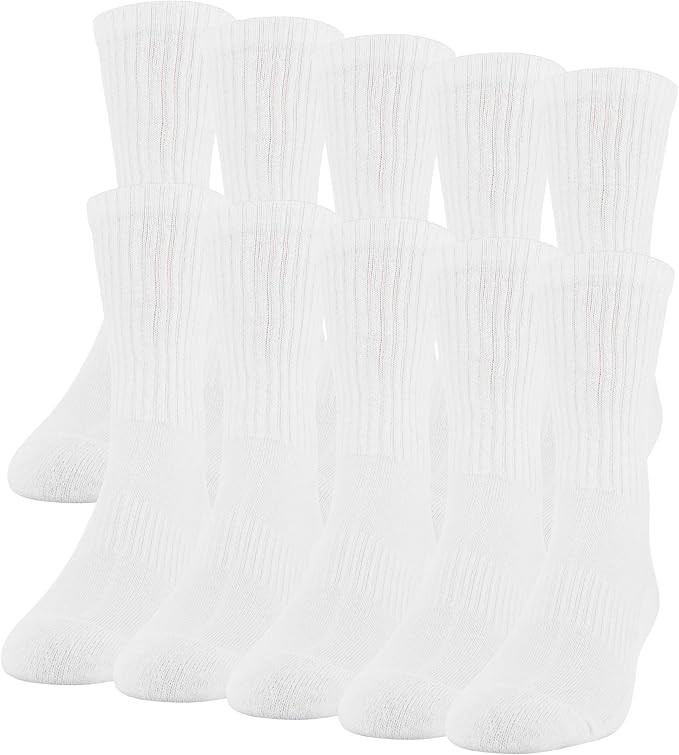 Gildan Men's Active Cotton Crew Socks (10-Pack) | Amazon (US)