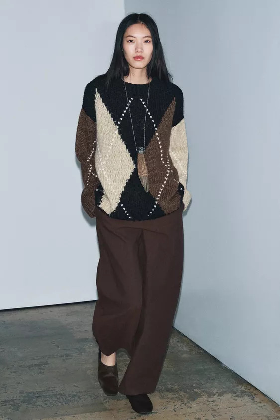 DIAMOND KNIT JUMPER | Zara UK