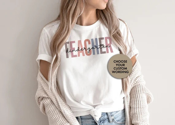 Kindergarten Teacher Shirt, Kindergarten Teacher T-Shirt, Teacher Shirt, Kindergarten Teacher Gif... | Etsy (US)