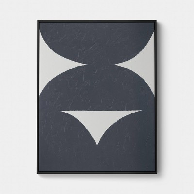 28"x36" Large Graphic Abstract Black Framed Sand Texture Canvas Wall Art - Threshold™ | Target