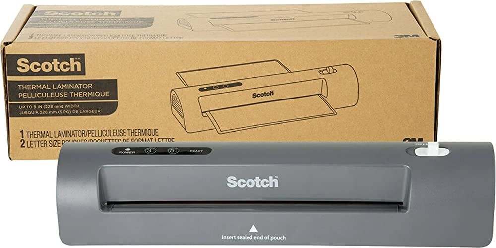 Scotch Thermal Laminator and Pouch Bundle, 2 Roller System, Laminate up to 9" Wide (TL901X) with ... | Amazon (US)