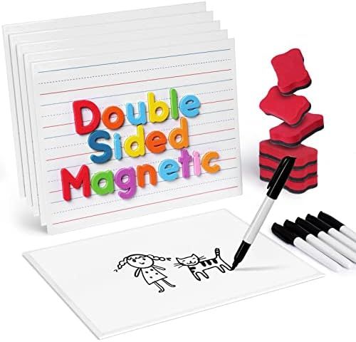 Gamenote Magnetic Small White Board Set - Double Sided Magnet Dry Erase Ruled Lap Boards 9x12 Lined  | Amazon (US)