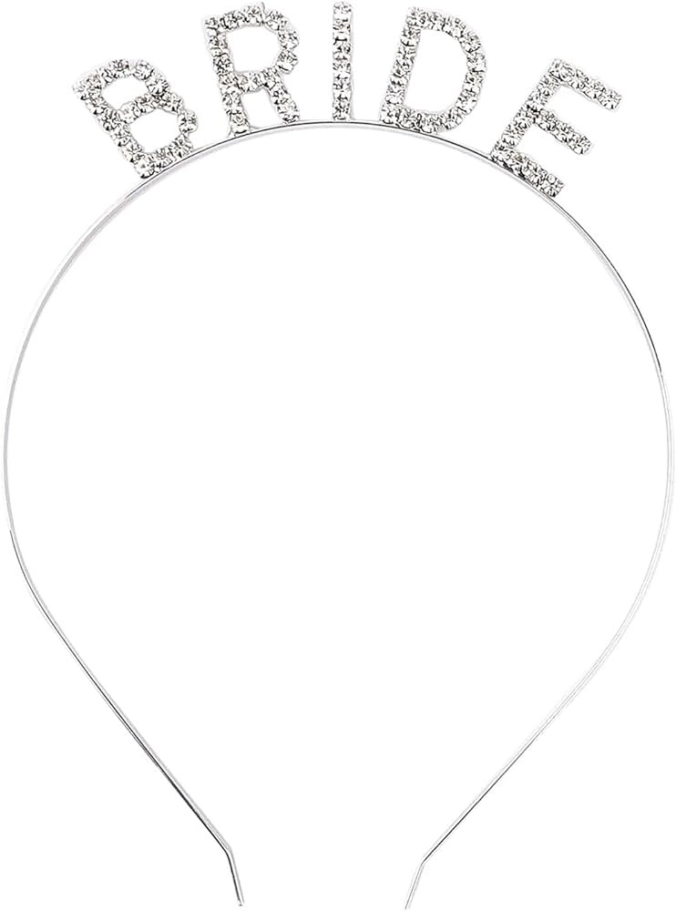 Bride Headband Rhinestone Bride Headband Bachelorette Party Headband Sparkling Crystal Elegant Br... | Amazon (US)