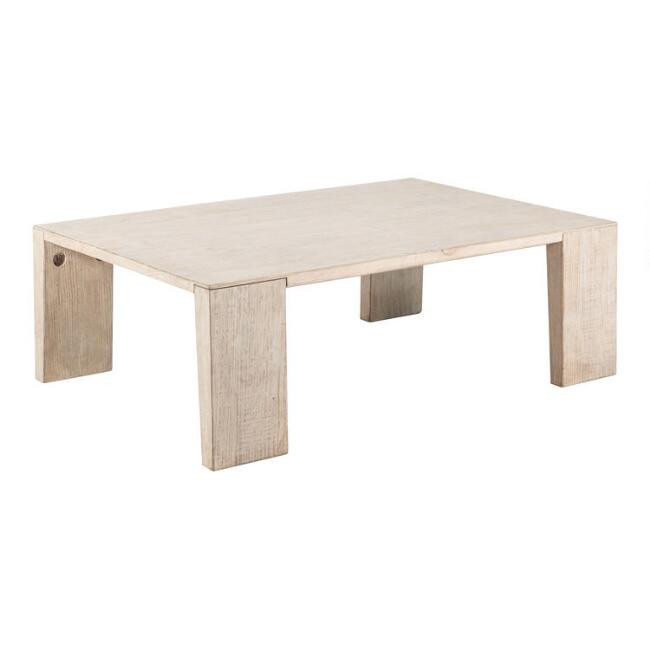 Silas Whitewash Reclaimed Pine Coffee Table | World Market