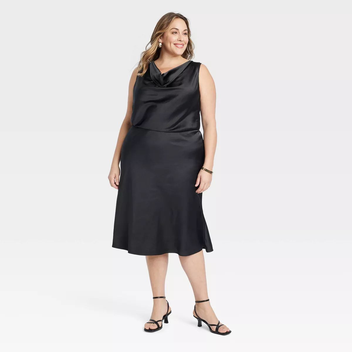 Women's Satin Midi A-Line Dress - Ava & Viv™ | Target