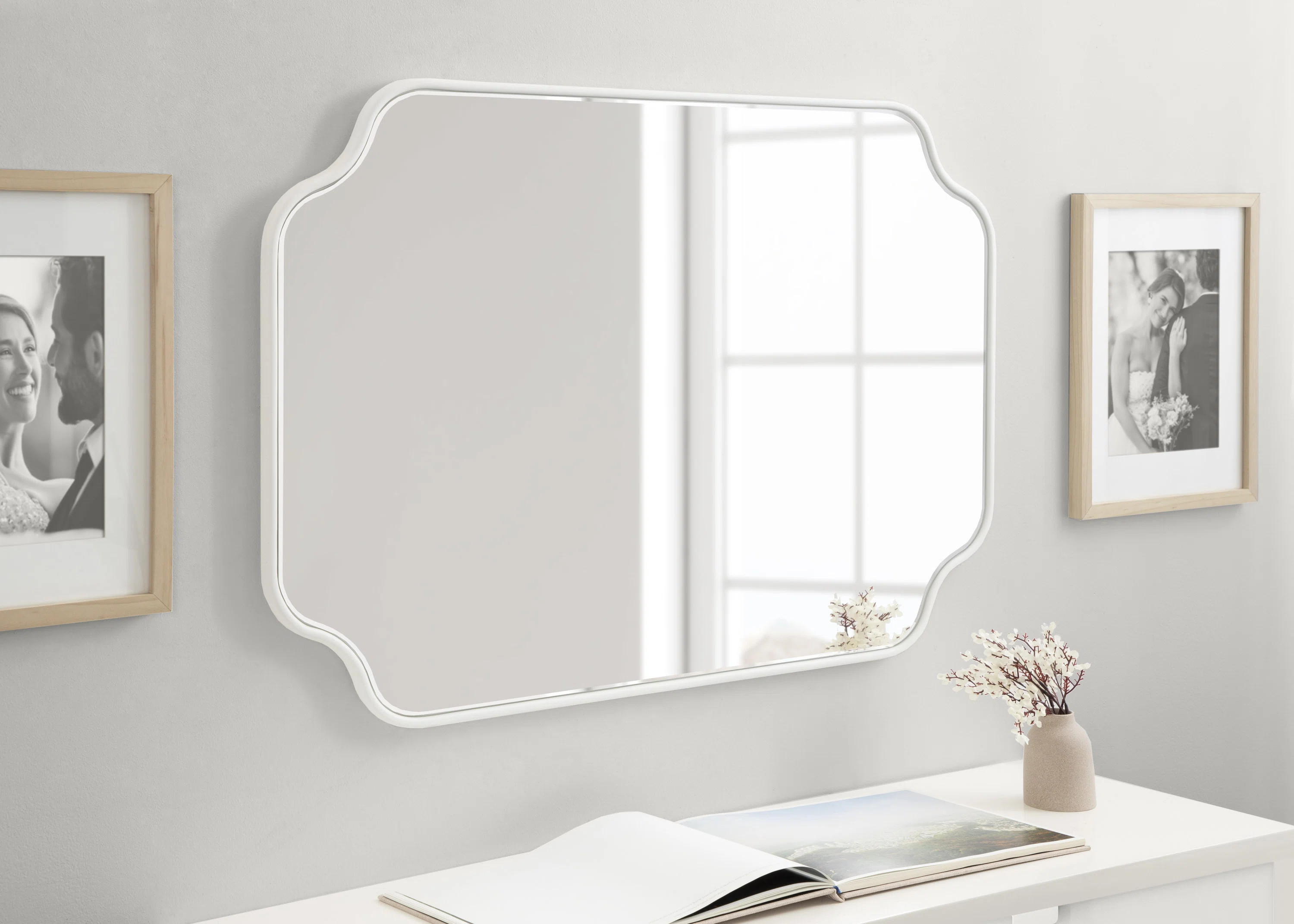 Lark Manor™ Aransa Scalloped Rectangle Wall Mirror "& Reviews" | Wayfair | Wayfair North America