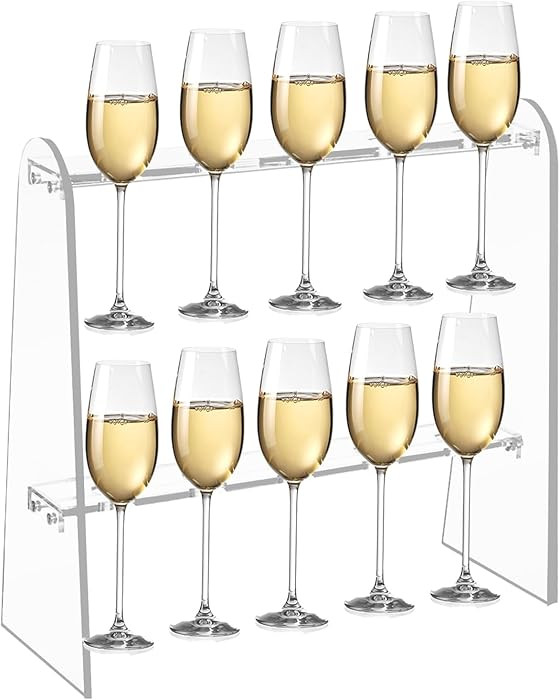 Beiaoty Champagne Wall Holder for Party, 2-Tier Clear Acrylic Champagne Glass Holder Stand Stemwa... | Amazon (US)