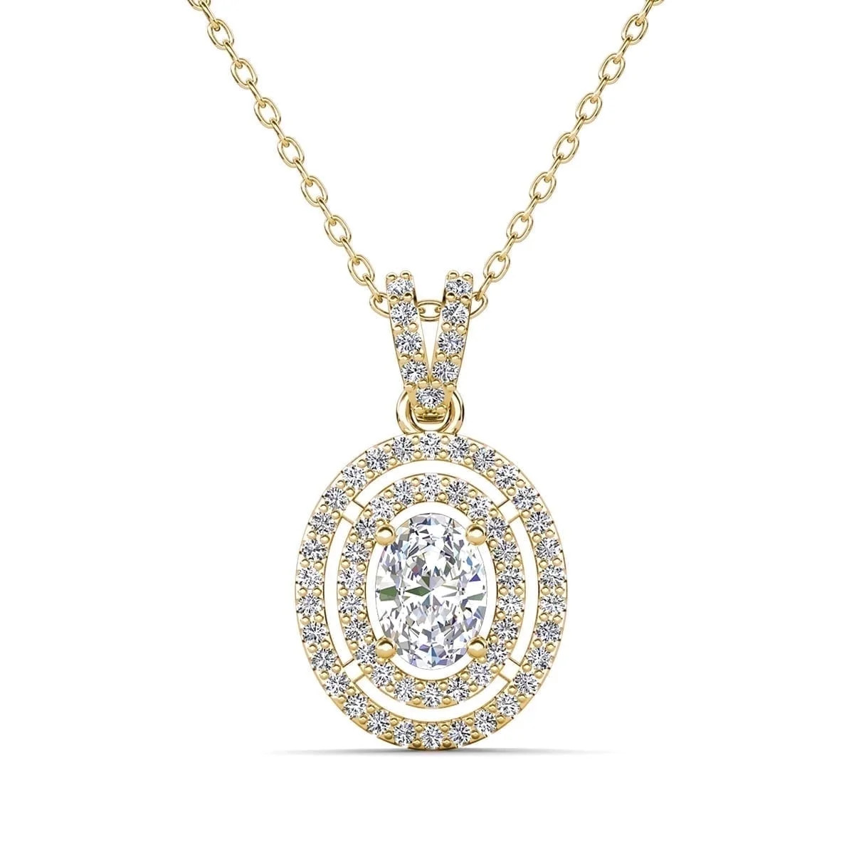 Cate & Chloe Zelda 18k Yellow Gold Plated Pendant Necklace with Simulated Diamond Crystal for Wom... | Walmart (US)
