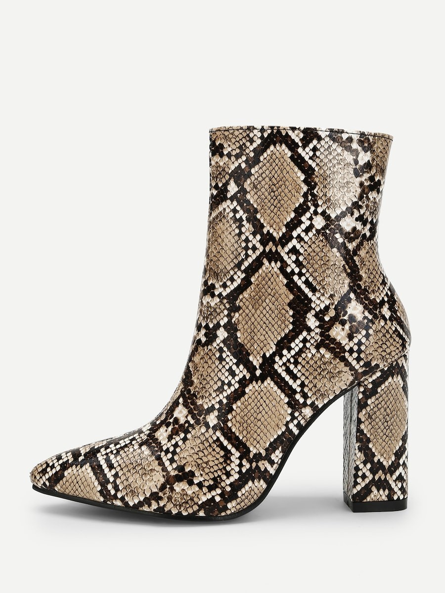 Bottines imprimées serpent à bout pointu | SHEIN