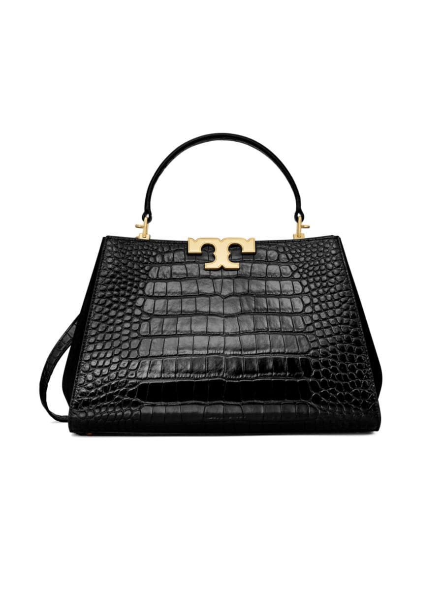 Eleanor Croc-Embossed Leather Satchel Bag | Saks Fifth Avenue
