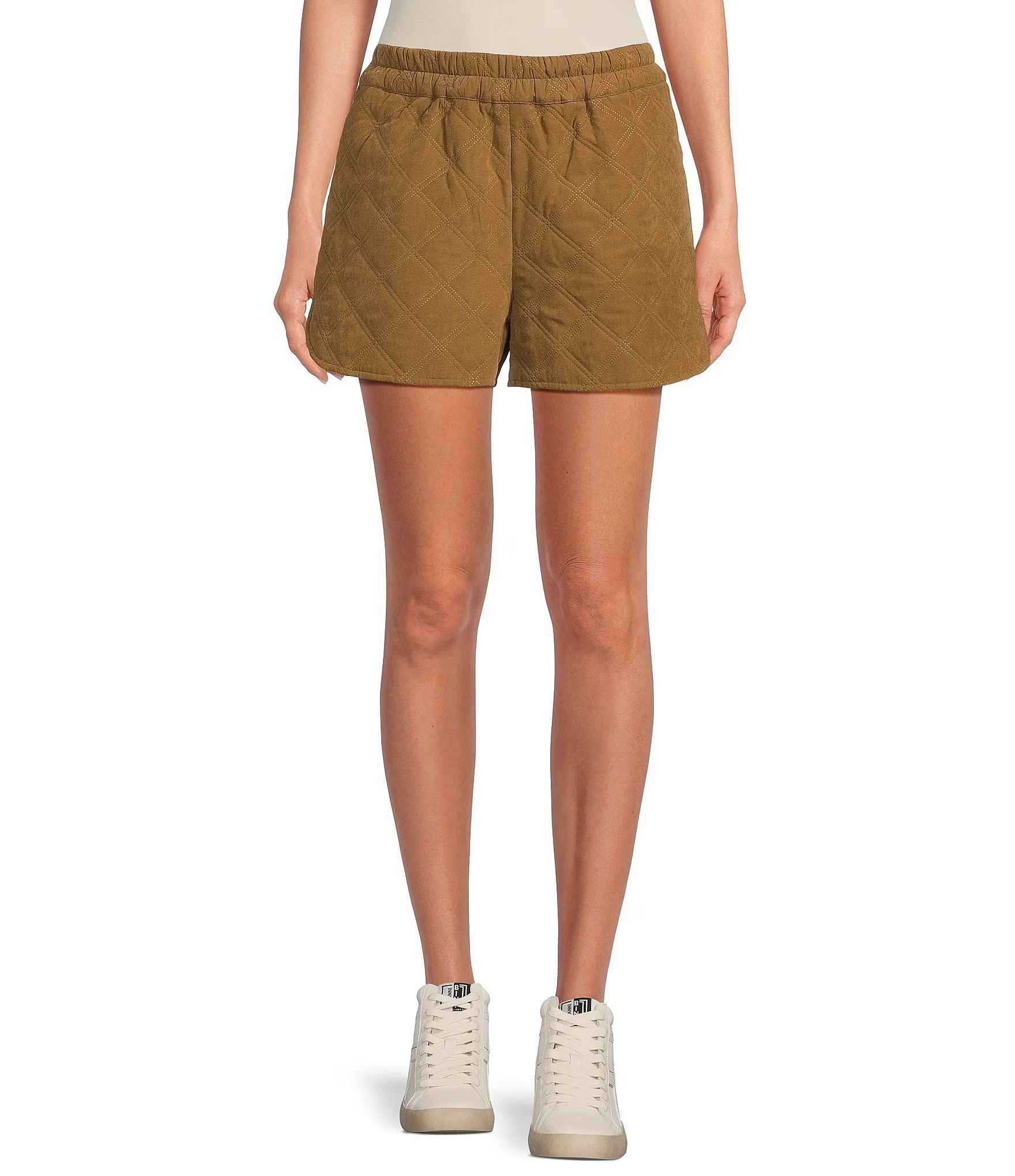 Lolly Quilted Flat Front Elastic Waist Coordinating Shorts | Dillard's