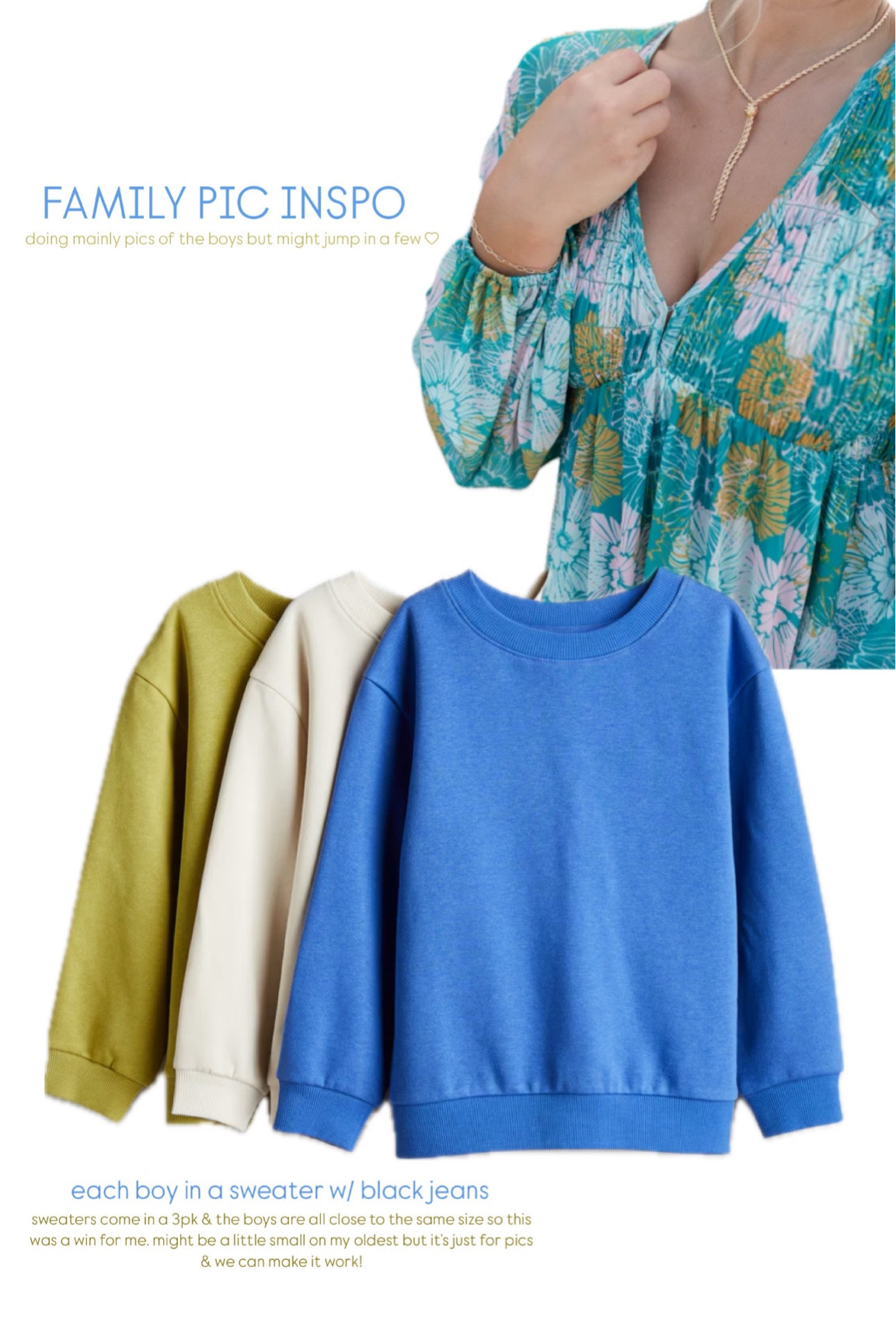 might jump in a few pics with the boys this year 🥹 going for bright colors bc I wanna brighten up my living room & pics are my fave way to do so! 

Family Picture Outfits | Outfits for pictures | Fall | Fall Family Pictures | Toddlers | Sweaters 

#LTKHoliday #LTKStyleTip #LTKSeasonal