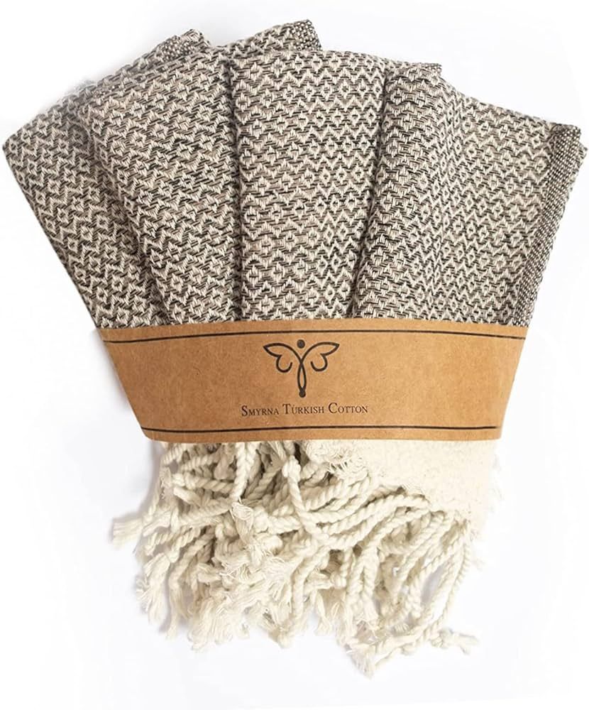 SMYRNA TURKISH COTTON Kitchen Dish Towels Pack of 4 | 100% Natural Cotton, 15 x 26 Inches | Machi... | Amazon (US)
