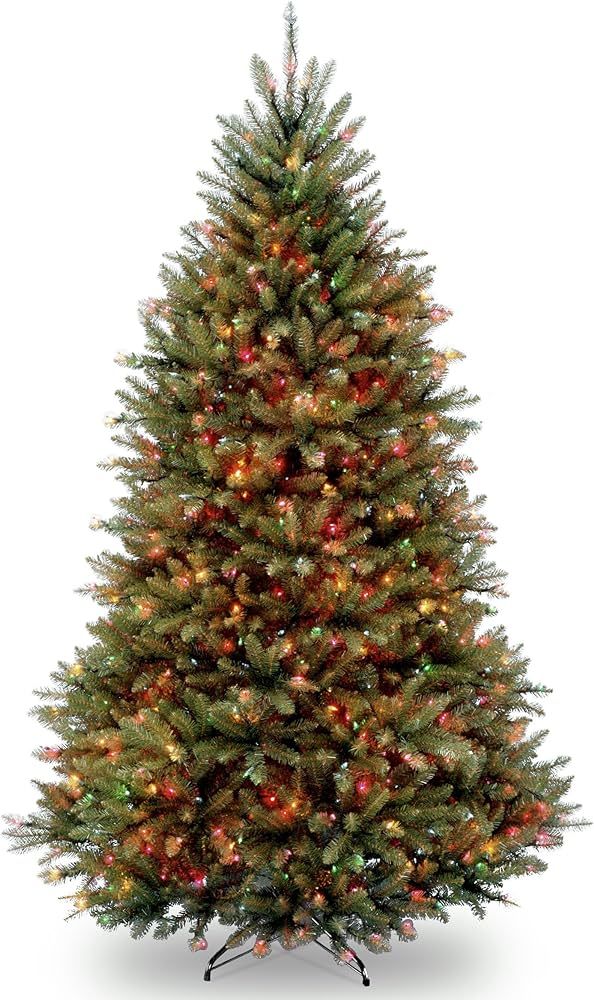 National Tree Company Pre-Lit Artificial Full Christmas Tree, Green, Dunhill Fir, Multicolor Ligh... | Amazon (US)