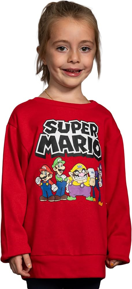 Super Mario World Characters Kids Children Red Sweatshirt | Amazon (US)