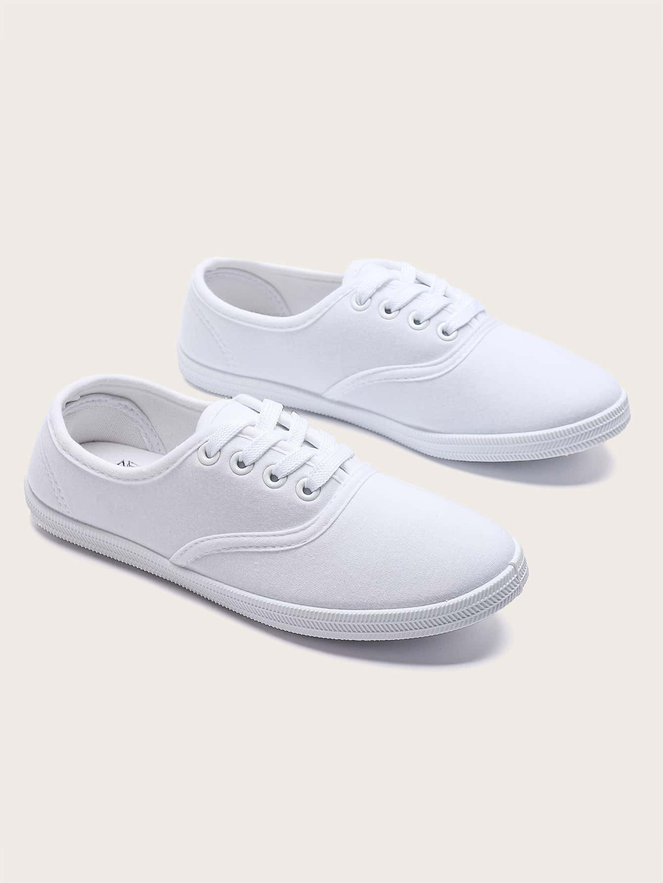 Minimalist Lace-up Front Canvas Shoes | SHEIN